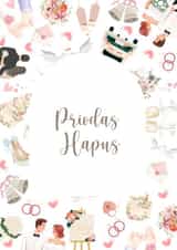 Cute Wedding Card - Welsh - Priodas Hapus created by ByNatalieAnne