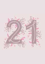 Pretty 21st Birthday Card - For Her - Floral created by Paper Paradise Designs