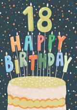 Classic 18th Birthday Card - For Him - Birthday Candles created by Louise Tiler