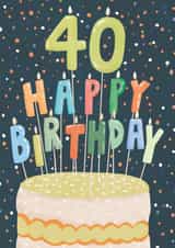 Classic 40th Birthday Card - For Him - Birthday Candles created by Louise Tiler