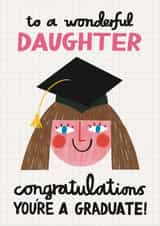 Cute Graduation Card - For Daughter - Congratulations You're A Graduate! created by Alice Mole Illustration