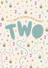 Cute 2nd Birthday Card - For a Two Year Old Boy created by The Pattern Press