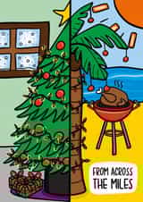 Funny Christmas Card - Across the Miles - Australia - New Zealand created by TeePee Creations