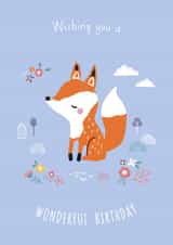 Cute Birthday Card - Fox - Wonderful Woodland Birthday created by Little Stringers
