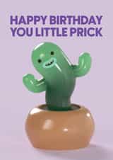 A funny and rude birthday card featuring a derpy cactus. created by @midgar777