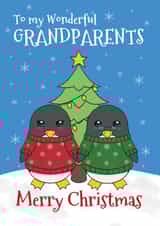 Cute Christmas Card - Grandparents - Penguins created by @Cupsie's Creations