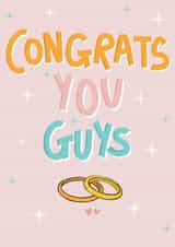 Cute Wedding Card - Congrats You Guys created by Sweetlove Press