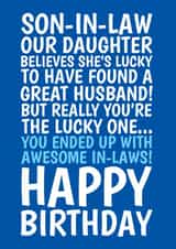 Funny Son-In-Law Card - Awesome In-Laws created by @Cupsie's Creations