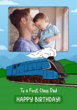 Personalised Birthday Photo Card created by Evie Garnett Designs - Classic Birthday Photo Card - First Class Dad
