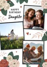 Personalised Birthday Photo Card created by Evie Garnett Designs - Pretty Birthday Photo Card - Daughter - Floral