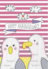 Anniversary card - Seagulls - the look of love created by Spells and Spindles