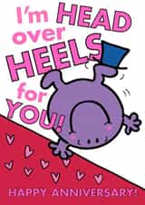 Cute Anniversary Card - Mr. Men - Mr. Impossible - Head Over Heels created by Mr. Men