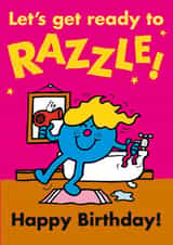Fun Birthday Card - Little Miss Somersault - Mr. Men - Ready to Razzle created by Mr. Men