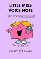 Cute Birthday Card - Little Miss Chatterbox - Mr. Men - Voice Note created by Mr. Men