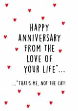 Funny love of life animal cat anniversary card for partner created by Kind of Simple Designs
