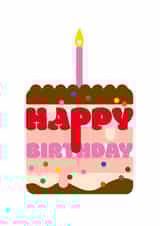 Cute Birthday Card - Fun Birthday Cake created by Dicky Bird