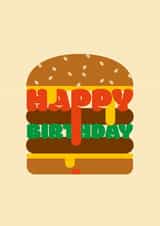 Arty Birthday Card - Fun Birthday Burger created by Dicky Bird