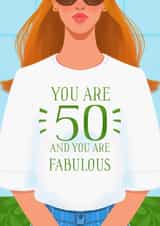 Cute birthday card for 50th birthday created by Albina Uvarova 