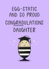 Cute Graduation Card - Egg Pun - For Daughter created by Muses & May 