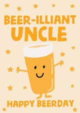 Happy Birthday Beer Brilliant Uncle Birthday Card created by tea please