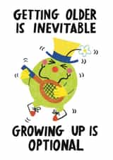 Funny Mr. Men Birthday Card - Growing Up Is Optional! - Mr. Funny created by Mr. Men