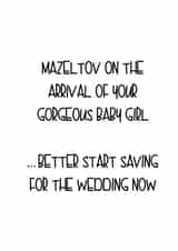 New baby girl card for new parents created by Little Lisa Designs