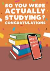 Funny exam congratulations card - leaving - exam congratulations created by Pickled Prints