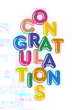 Contemporary Congratulations Card -  Fun Typography created by Dicky Bird