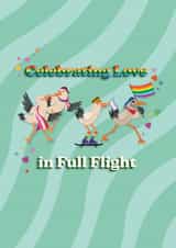 Brighton Pride LGBTQ+ Greeting Card - Seagull Generations In Pride Format created by Imy Designs