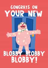 Nostalgic New Home Card - Mr Blobby - Congrats created by Lucy Maggie Designs