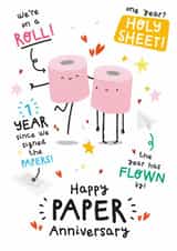 Cute Anniversary Card - 1st Anniversary - Funny Card For Paper Anniversary created by Twisted Haggis