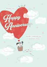 Cute Anniversary card - Hot Air Balloon - Memories Await created by Orchard Design House