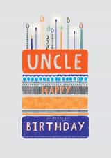 Classic Birthday Card - Uncle - Birthday Cake, Sparklers and Candles created by Orchard Design House