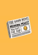 Cute New Job Card - Newspaper - The Good News created by Tillie Rose Studio