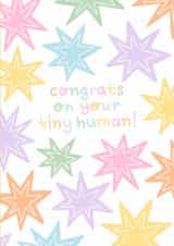 Cute new baby card - congrats on your tiny human created by Tillie Rose Studio