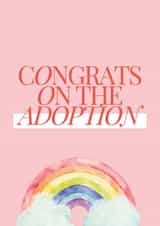 Congrats on the adoption - girl adoption card with rainbow created by Studio Cohen