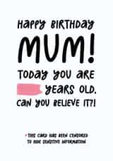 Funny Mum Birthday Card - Old Joke Card - Birthday Card For Mum - Oldie created by Silly Billy