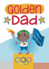 Funny Birthday Card - Olympic Gold Dad - You Deserve A Medal created by Presents Felt