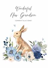 Birth of a new grandson cute rabbit design created by Katie Phythian Design