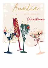 Classic Christmas Card - For Auntie - Festive Christmas Cocktails - Bubbly Fizz created by SABIVO Design by Sabina