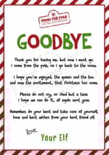Elf On The Shelf Goodbye Card - For Kids - Funny Elf Leaving Letter created by Neil Thurlwell