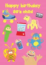 80's child birthday card created by Charlotte Farr
