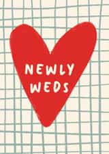 Cute Wedding Card - Happy Couple - Newly Weds - Love Heart - Just Married created by Print & Pigment