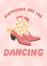 Cute Birthday Card - Dancing - For Her - Cowboy Boots created by Hey Bungalow Designs