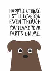 Funny Birthday Card - For Him - From The Dog created by @hollielonglanddesigns