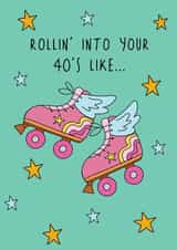 Cute 40th Birthday Card - For Her - Rollin' Into Your 40's created by @Laura Lonsdale Designs