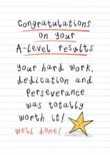 Heartfelt Exam Congratulations Card - A-level Results created by Muses & May