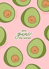 Cute Anniversary Card - Avocado - You Guac My World created by Doodle Lou