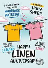 Cute 4th Anniversary Card - 4th Anniversary - Linen Wedding Anniversary created by Twisted Haggis