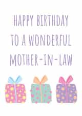 Cute Birthday Card - For Mother-In-Law - Birthday Gifts - Colourful Spots and Bows created by size3art